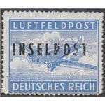 1944 -Occupazione tedesca dell'Egeo  F.llo con sovr. in nero di Rodi "INSELPOST" perforato a zig zag Cat. € 325 (**)