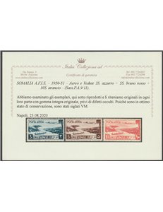 1950-1951 - Somalia A.F.I.S.  Aereo e Vedute, la serie. Cat. € 750 (**)