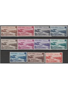 1950-1951 - Somalia A.F.I.S.  Aereo e Vedute, la serie Catalogo € 750 (**)