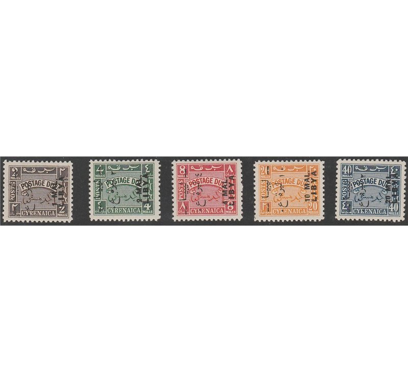 1951 - Libia per la Tripolitania Segnatasse sovrastampato in MAL, la serie. Cat. € 300 (**)