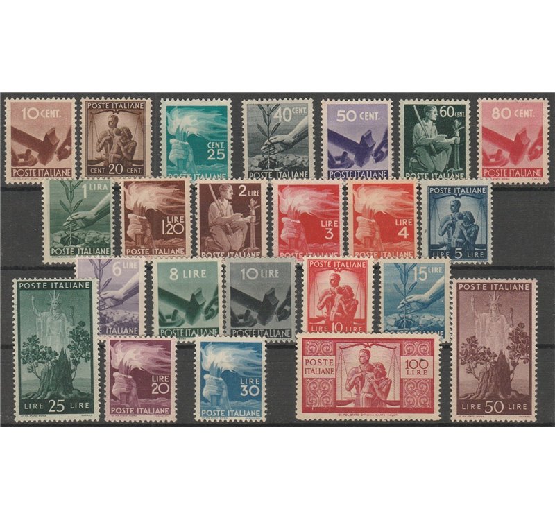 1945-1948 - Italia Repubblica Democratica, la serie. Cat. € 1350 (**)