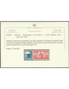 1945-1948 - Italia Repubblica Democratica, la serie. Cat. € 1350 (**)
