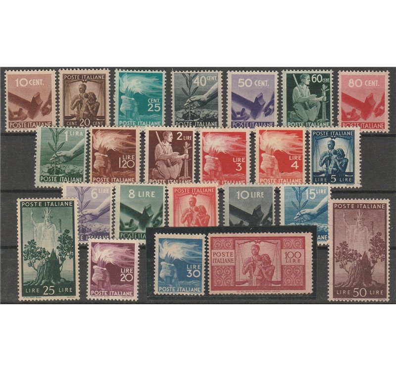 1945-1948 - Italia Repubblica Democratica, la serie. Cat. € 1350 (**)