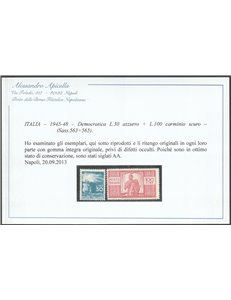 1945-1948 - Italia Repubblica Democratica, la serie. Cat. € 1350 (**)