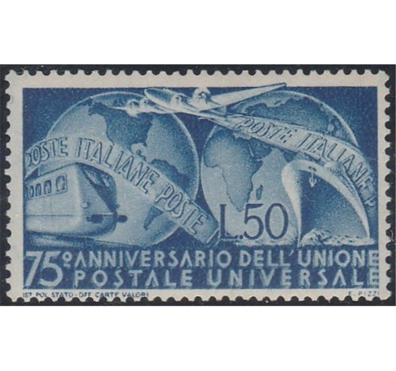 Italia 1949 - U.P.U. L. 50 azzurro Cat. € 70 (**)