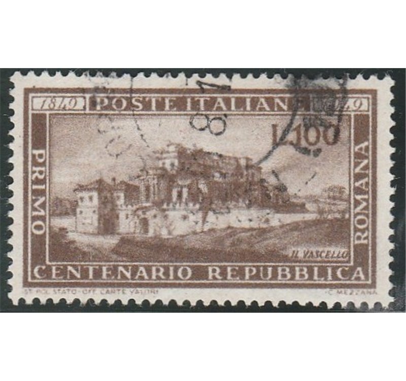 Italia 1949 - Repubblica Romana L. 100 Bruno Cat. € 160 (U)