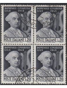 Italia 1949 - Cimarosa, Quartina Cat. € 55 (U)