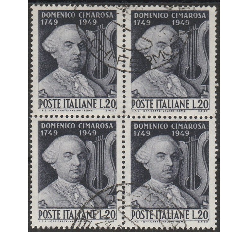 Italia 1949 - Cimarosa, Quartina Cat. € 55 (U)