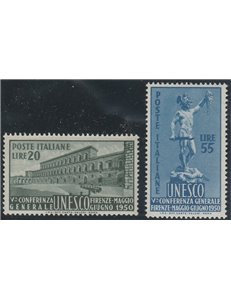 Italia 1950 - Unesco, la serie. Cat. €100 (**)