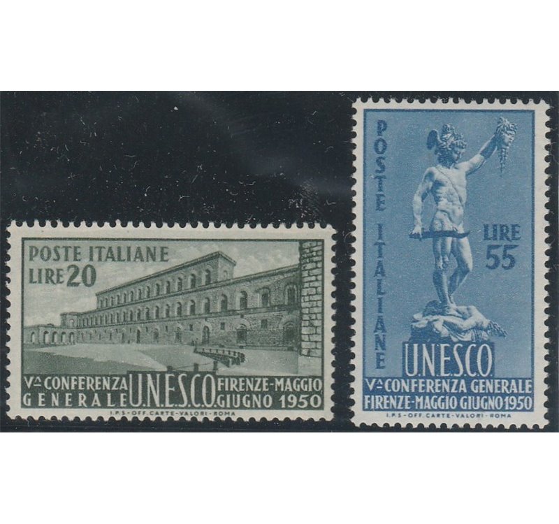 Italia 1950 - Unesco, la serie. Cat. €100 (**)