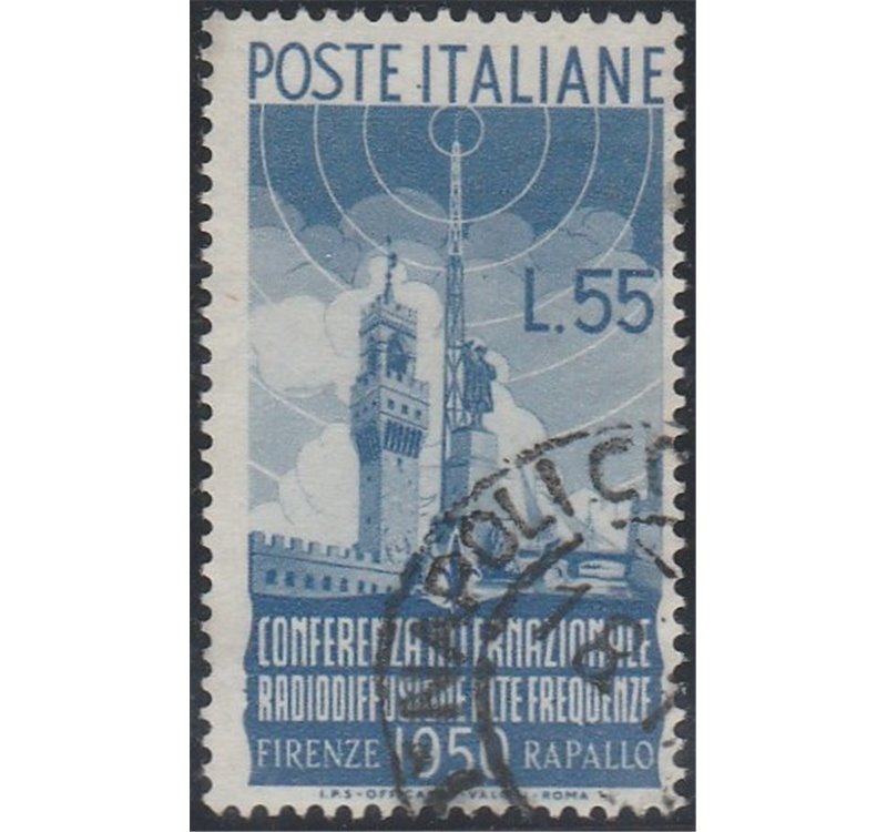 Italia 1950 - Radiodiffusione, L.55 Cat. € 120 (U)