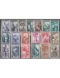 Italia 1950 - Italia al lavoro, la serie. Cert.: Italia Colleziona. Cat. € 260 (**)