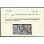 Italia 1951 - Concorsi Ginnici di Firenze, la serie con annulli di Posta Ordinaria non della manifestazione Cat. €2250 (U)