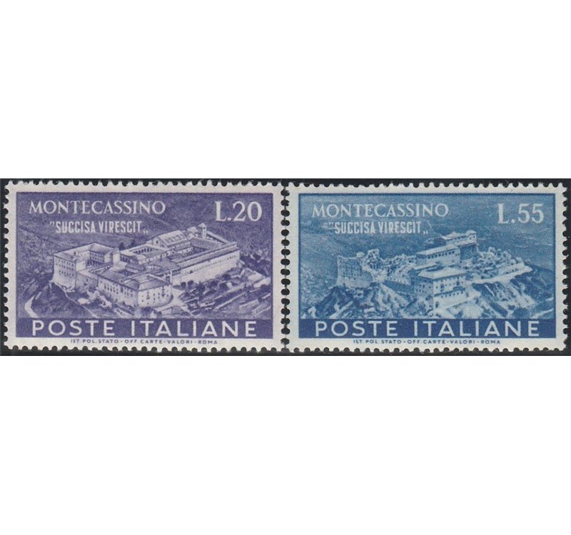 Italia 1951 - Montecassino, la serie. Cat. €110 (**)