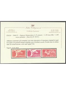 Italia Espressi 1945-1952 - Democratica, la serie. Cat. € 200 (**)