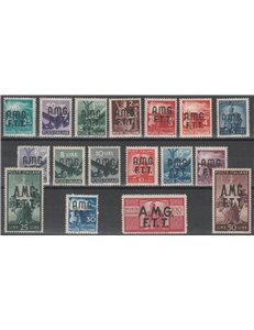 Trieste A 1947-1948 - Democratica, la serie. Cert.: Italia Colleziona. Cat. € 575 (**)