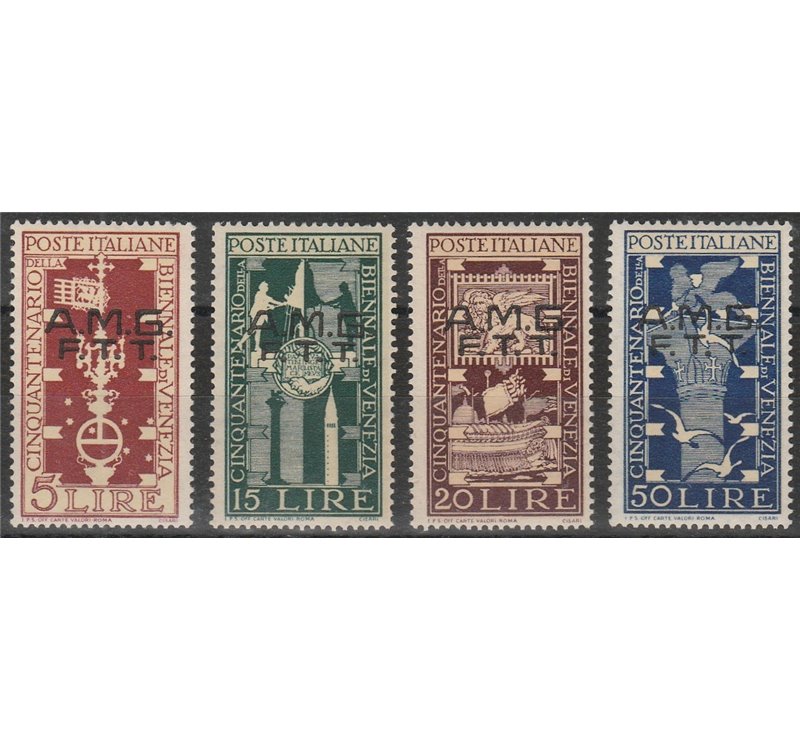 Trieste A  1949 - Biennale di Venezia, la serie. Cat. €50 (**)