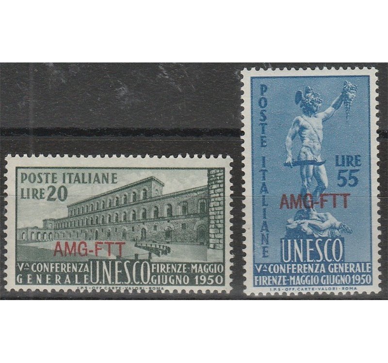 Trieste A 1950 - Unesco, la serie. Cat. € 35 (**)