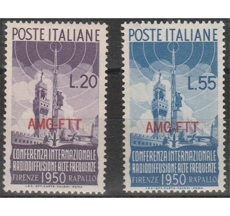 Trieste A 1950 - Radiodiffusione, la serie. Cat. € 60 (**)