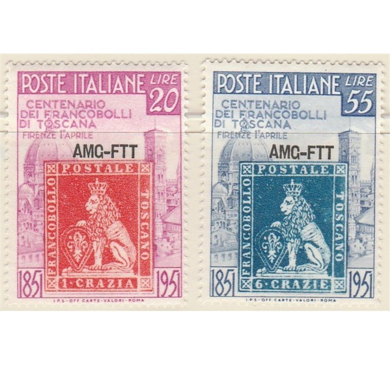 Trieste A 1951 - Toscana, la serie. Cat. € 100 (**)