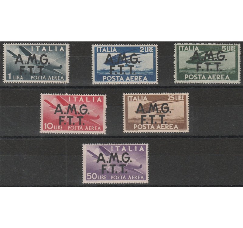 Trieste A Posta Aerea 1947 - Democratica, la serie  Cat. € 260 (**)