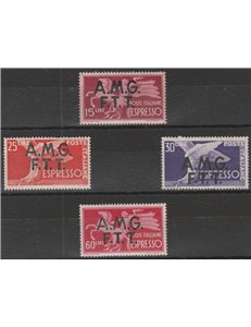 Trieste A Espressi 1947-1948 - Democratica, la serie con sovr. "AMG-FTT" su due righe Cat. € 300 (**)