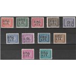 Trieste A Segnatasse 1947-1949 - Segnatasse d'Italia con sovr. "AMG-FTT" su due righe, la serie. Cat. € 1250 (**)