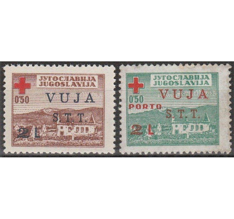 Trieste B 1948 - Croce Rossa, la serie. Cert.: Italia Colleziona. Cat. € 700 (**)