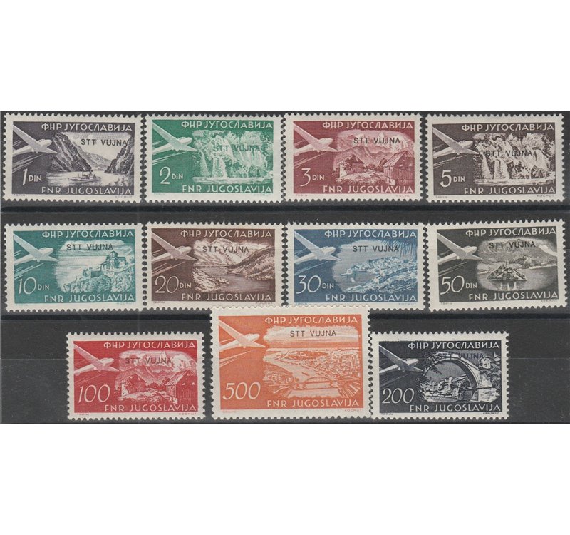 Trieste B Posta Aerea 1954 - Definitiva, la serie. Cert.: Italia Colleziona. Cat. € 220 (**)