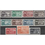 Trieste B Posta Aerea 1954 - Definitiva, la serie. Cert.: Italia Colleziona. Cat. € 220 (**)