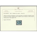 San Marino 1888 - Stemma 10 c. azzurro Cat. € 400 (U)