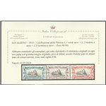 San Marino 1918 - Celebrazione della Vittoria, la serie. Cert.: Italia Colleziona. Cat. € 225 (**)