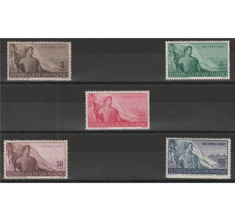 San Marino 1948 - Lavoratori, la serie. Cat. € 160 (**)