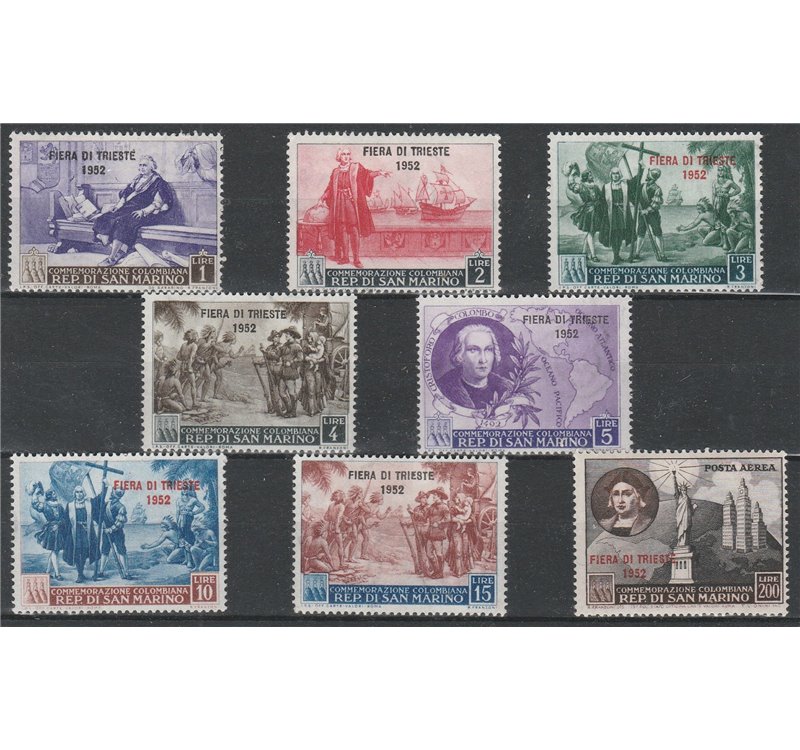 San Marino 1952 - Fiera di Trieste, la serie. Cat. € 100 (**)
