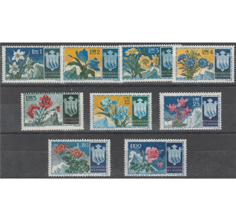 San Marino 1953 - Fiori, la serie. Cat. € 90 (**)