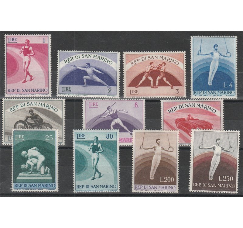 San Marino 1954-1955 - Sport, Seconda Emissione Cat. € 100 (**)