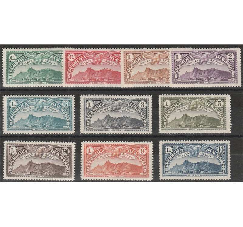 San Marino Posta aerea 1931 - Vedute di San Marino Cat. € 800 (*)