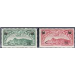 San Marino Posta aerea 1936 - Vedute, la serie con sovrastampa dei nuovi valori Cat. € 55 (**)