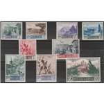 San Marino Posta aerea  1950 - Vedute, la serie. Cert.: Italia Colleziona. Cat. € 475 (**)