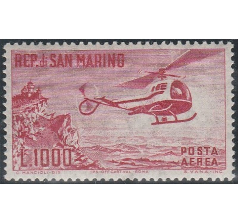San Marino Posta aerea  1961 - Elicottero Cat. € 60 (**)