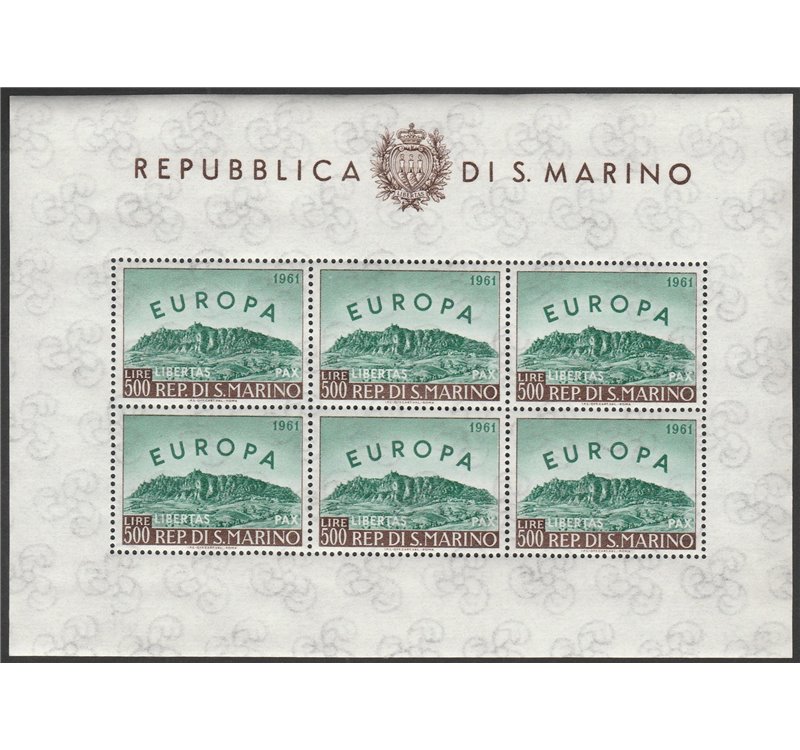 San Marino 1961 - Europa Cept. il foglietto. Cat. € 280 (**)