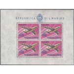 San Marino 1964 - Aereo L. 1000, il foglietto. con varietà Cat. € 500 (**)