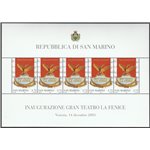 San Marino 2003 - La Fenice, il foglietto. Cat. € 320 (**)