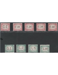 San Marino 1924 - Cifra in ovale, la serie. Cert.: Italia Colleziona. Cat. € 2500 (**)