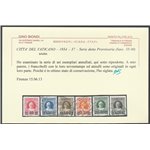 Vaticano 1934 - Provvisoria, la serie. Cert.: Biondi. Cat. € 2000 (U)