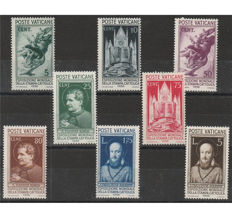 Vaticano 1936 - Stampa Cattolica, la serie  Cat. € 450 (**)