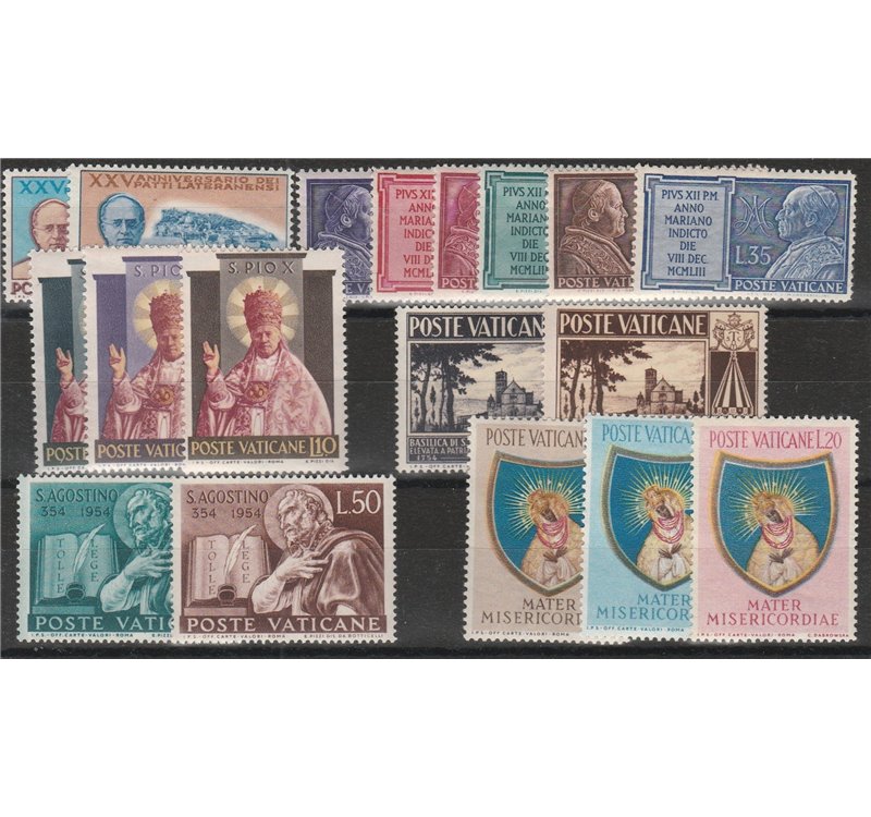 Vaticano 1954 - L'Annata completa, la serie. Cat. € 67 (**)