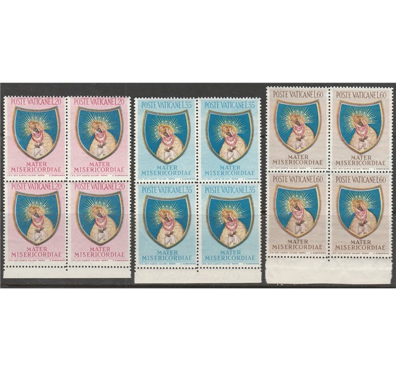 Vaticano  1954 - Anno Mariano, la serie in quartina Cat. € 150 (**)