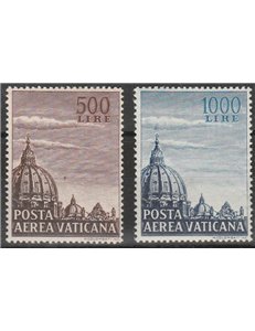 Vaticano Posta Aerea 1953 - Cupoloni I, la serie. Cat. € 130 (**)