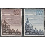 Vaticano Posta Aerea 1953 - Cupoloni I, la serie. Cat. € 130 (**)